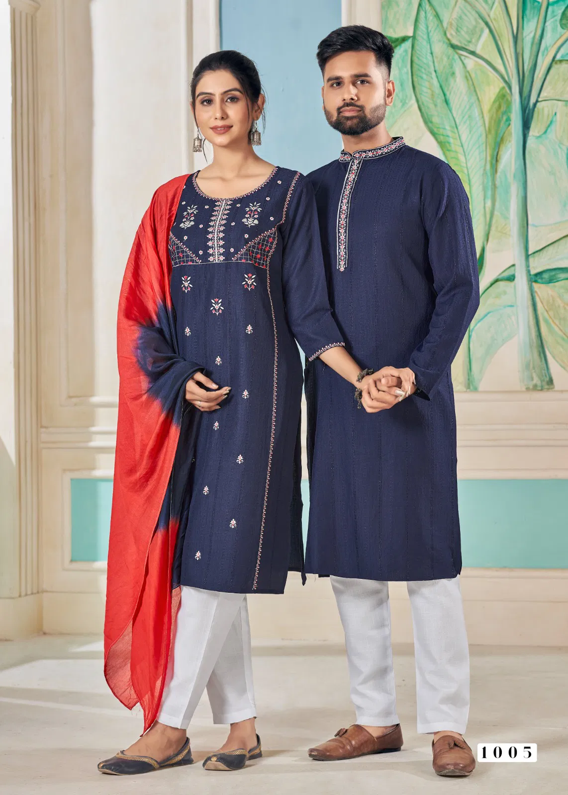 Royal Couple V 13 Embroidery Couple Wear Readymade Suits
